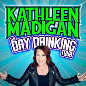 Promotional poster for comedian Kathleen Madigan’s ‘Day Drinking Tour,’ performing live at Beau Rivage Casino in Biloxi on May 2, 2026.