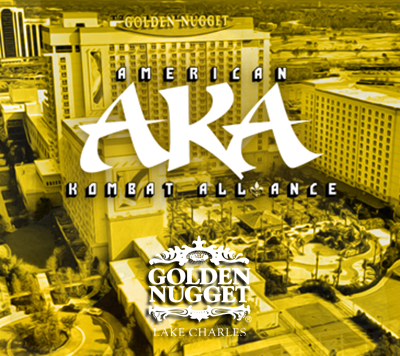 American Kombat Alliance 53 promotional image for live mixed martial arts event at Golden Nugget Casino Lake Charles on March 7, 2026 at 7:00 PM featuring professional MMA action as part of Gulf Coast casino entertainment.