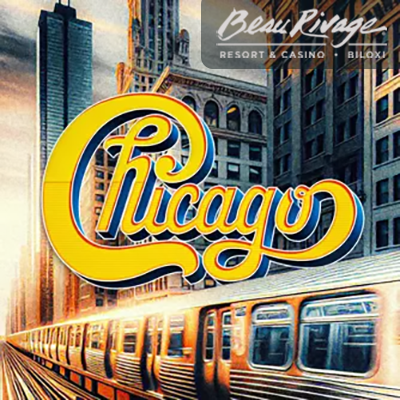 Chicago band promotional concert image advertising the May 2026 performances at Beau Rivage Theatre Biloxi Mississippi