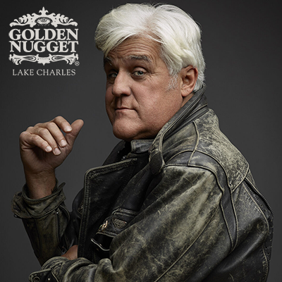 Jay Leno promotional poster for live comedy show at Golden Nugget Casino Lake Charles on January 10, 2026.