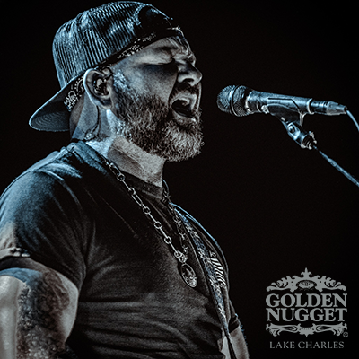 Stoney LaRue promotional image for live Red Dirt and Texas country concert at Golden Nugget Casino Lake Charles on Friday May 15 at 8:30 PM in the Grand Event Center featuring the acclaimed singer songwriter delivering powerful storytelling heartfelt lyrics and high energy live performance as part of Gulf Coast casino entertainment.