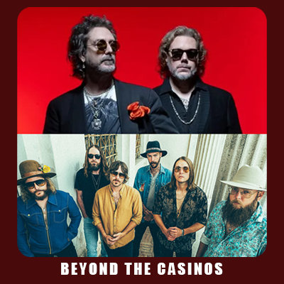 The Black Crowes and Whiskey Myers performing live at The Wharf Amphitheater Orange Beach Alabama May 27 2026 featuring Southall on the Southern Hospitality Tour Gulf Coast rock concert event